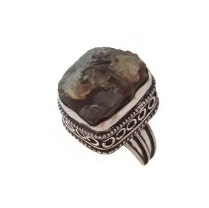 Smoky Quartz Natural Gemstone Set in 925 Sterling Silver Statement Ring, NWT